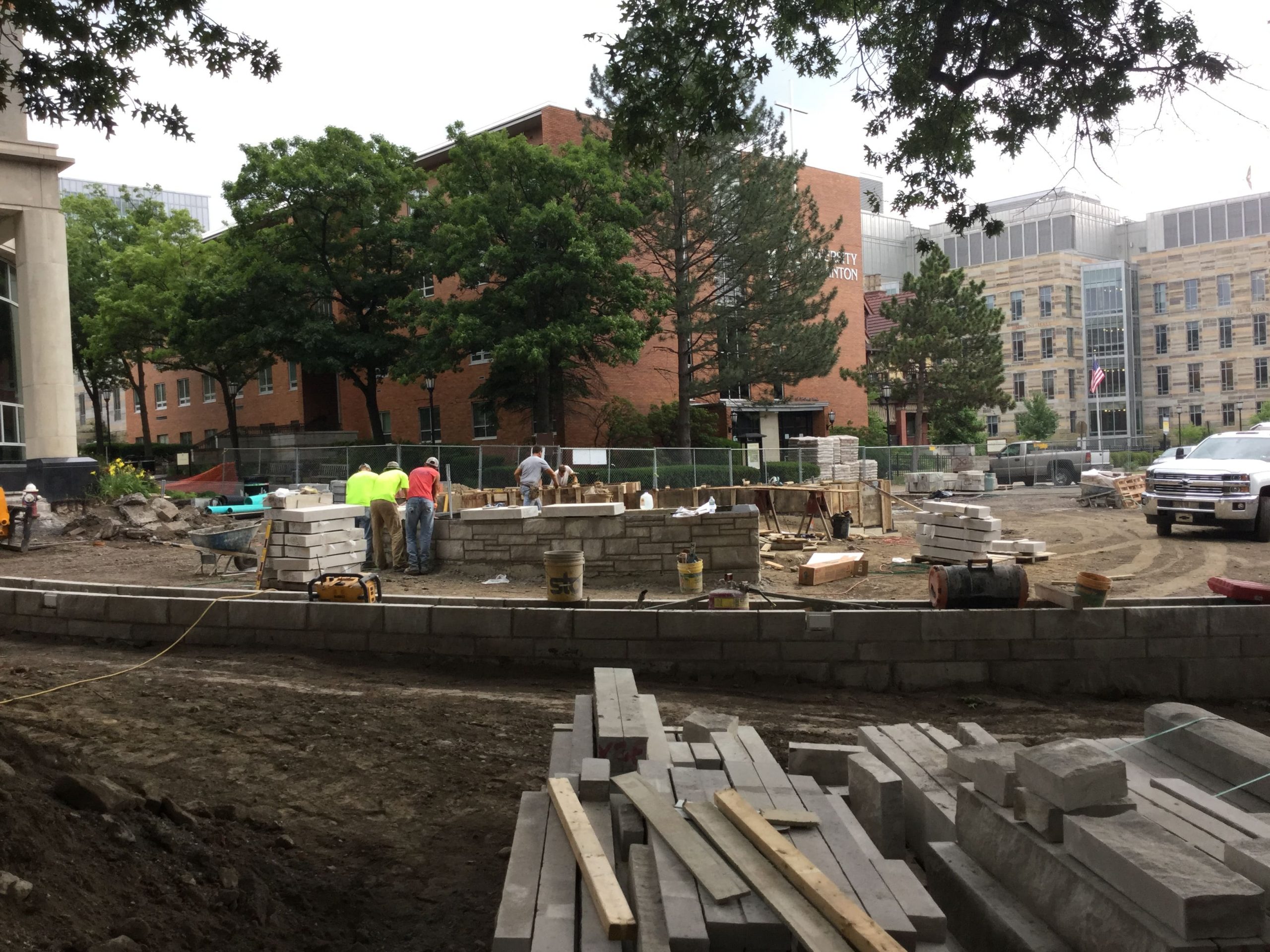 Detailed stonework and brick masonry showing expert mortar joint craftsmanship